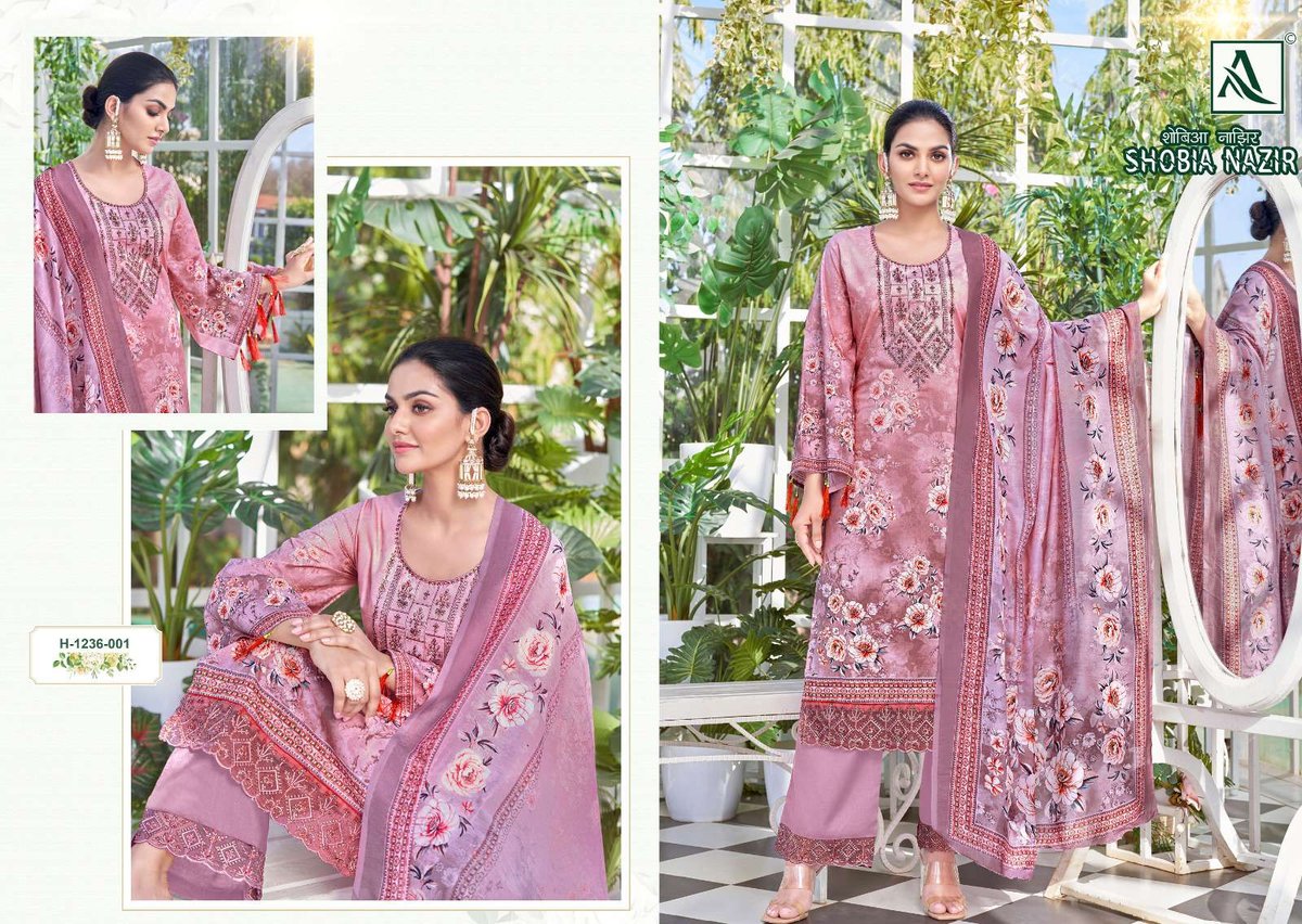Alok Suit Shobia Nazir Lawn Collection 1236-001 to 1236-010 Series 1