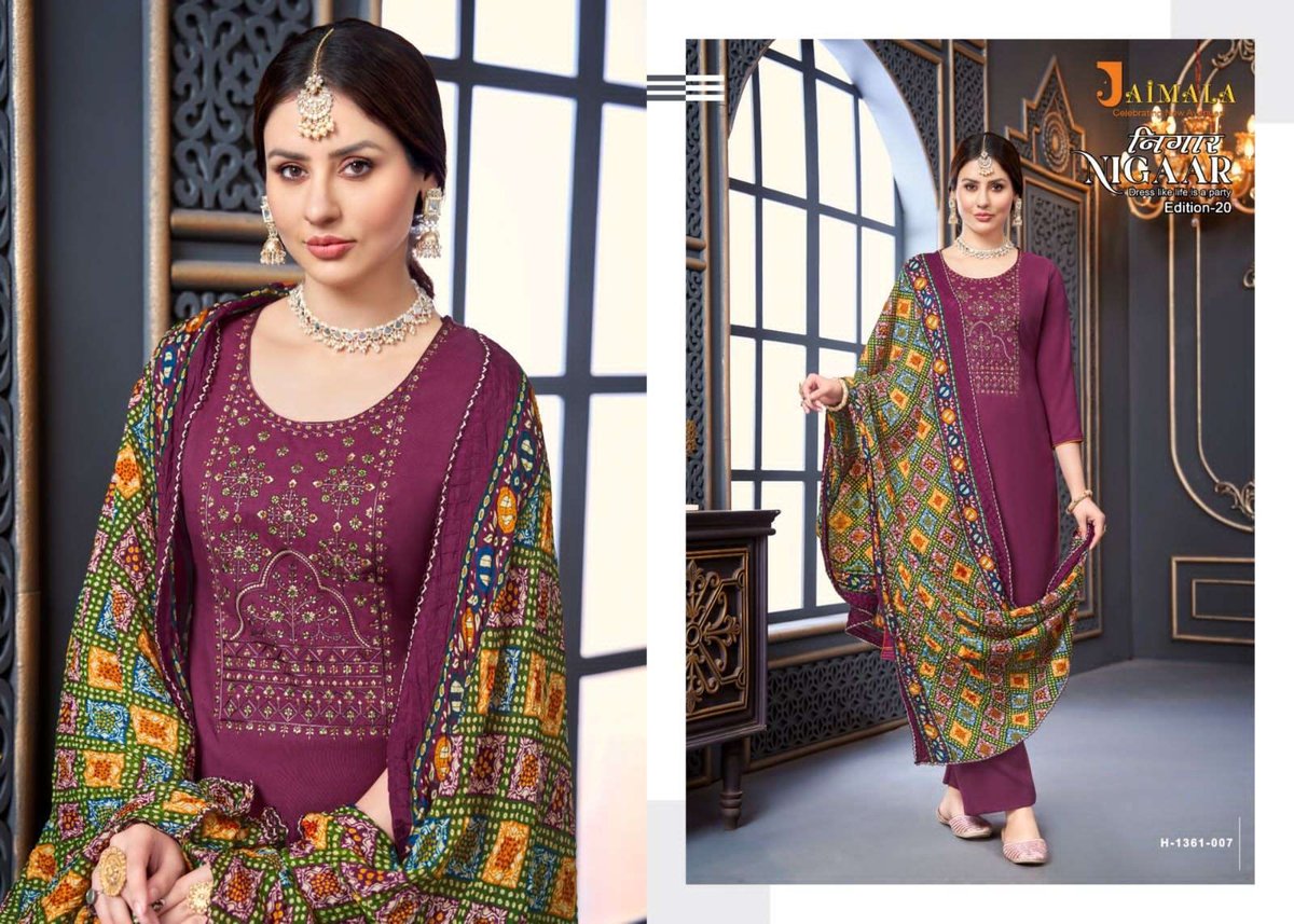 Alok Suit Jaimala Nigaar Edition 20 1361-001 to 1361-008 Series 7
