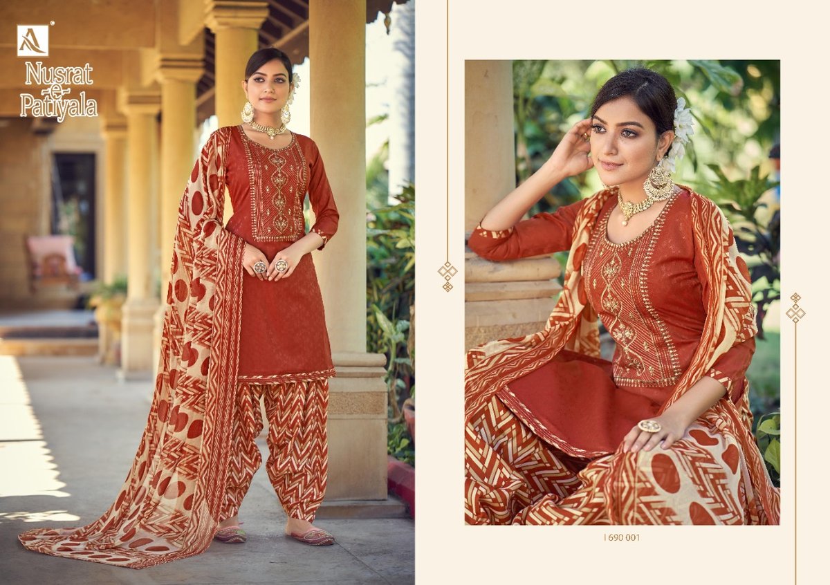 Alok Suit Nusrat-E-Patiyala 690-001-690-010 Series 1
