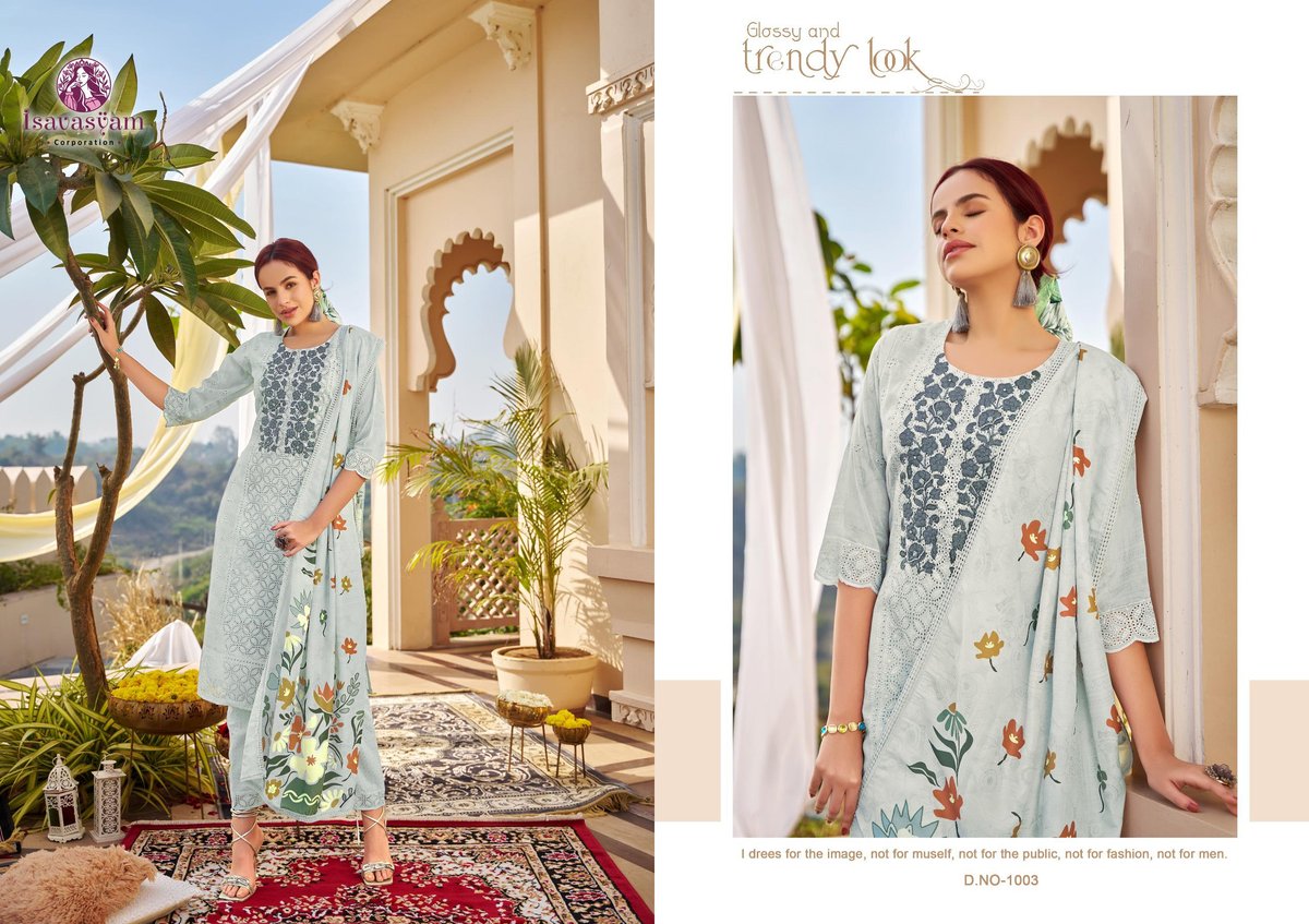 ISAVASYAM CORPORATION CHIKAN APPLIQUE 1001 TO 1006 3