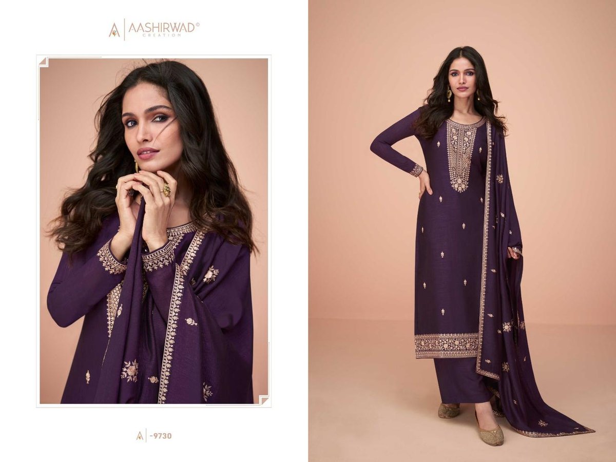 Aashirwad Creation Gulkand Hiva 9728-9732 Series 3