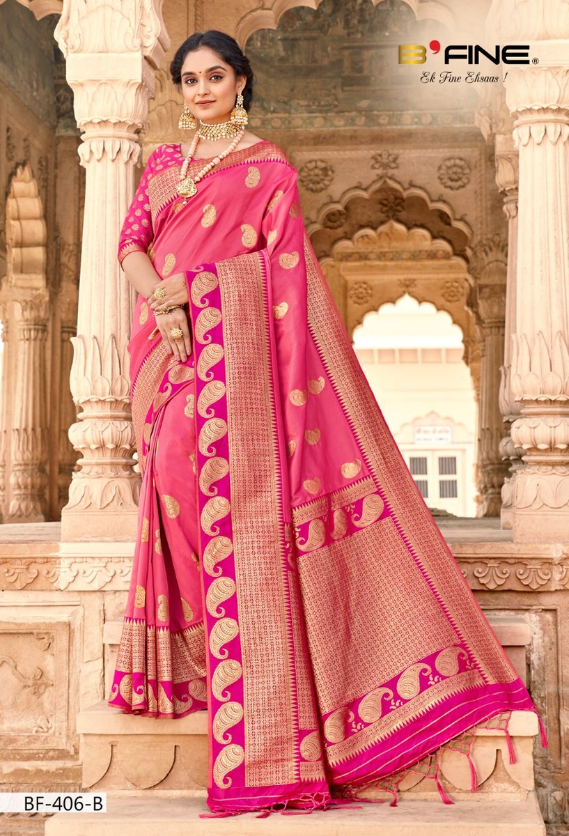 B Fine Saree Handwoven BF-406 to BF-409 Series 2