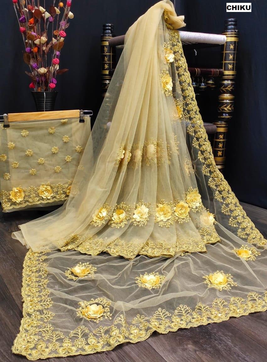 DF 3157 Designer Net Sarees 3