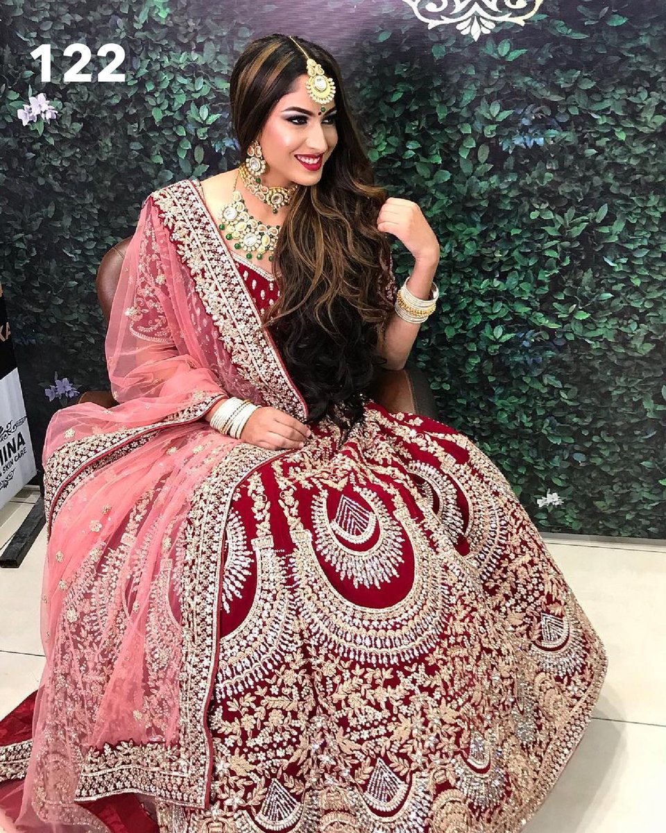 DJ Bridal Maroon Lehenga DJ-122 Design 1