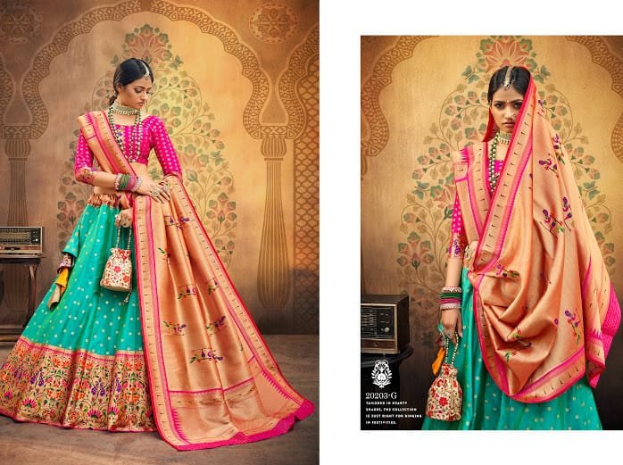 3M Riwaz Paithani Lehenga 20202-20205 Series 5