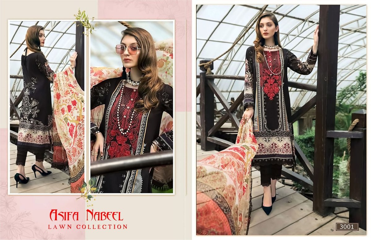 Asifa Nabeel Lawn Collection Vol-3 3001-3006 Series 1
