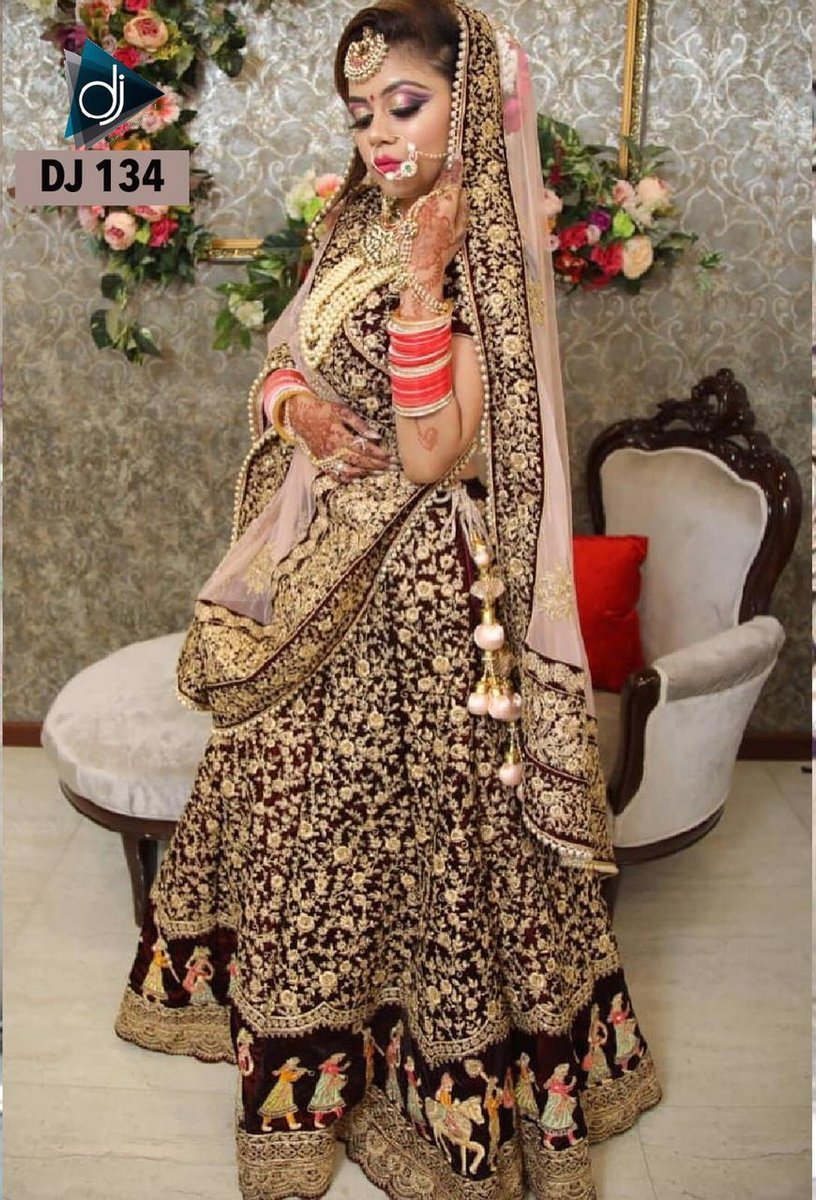 Bollywood Bridal Designer Lehenga DJ-134 Colors 1