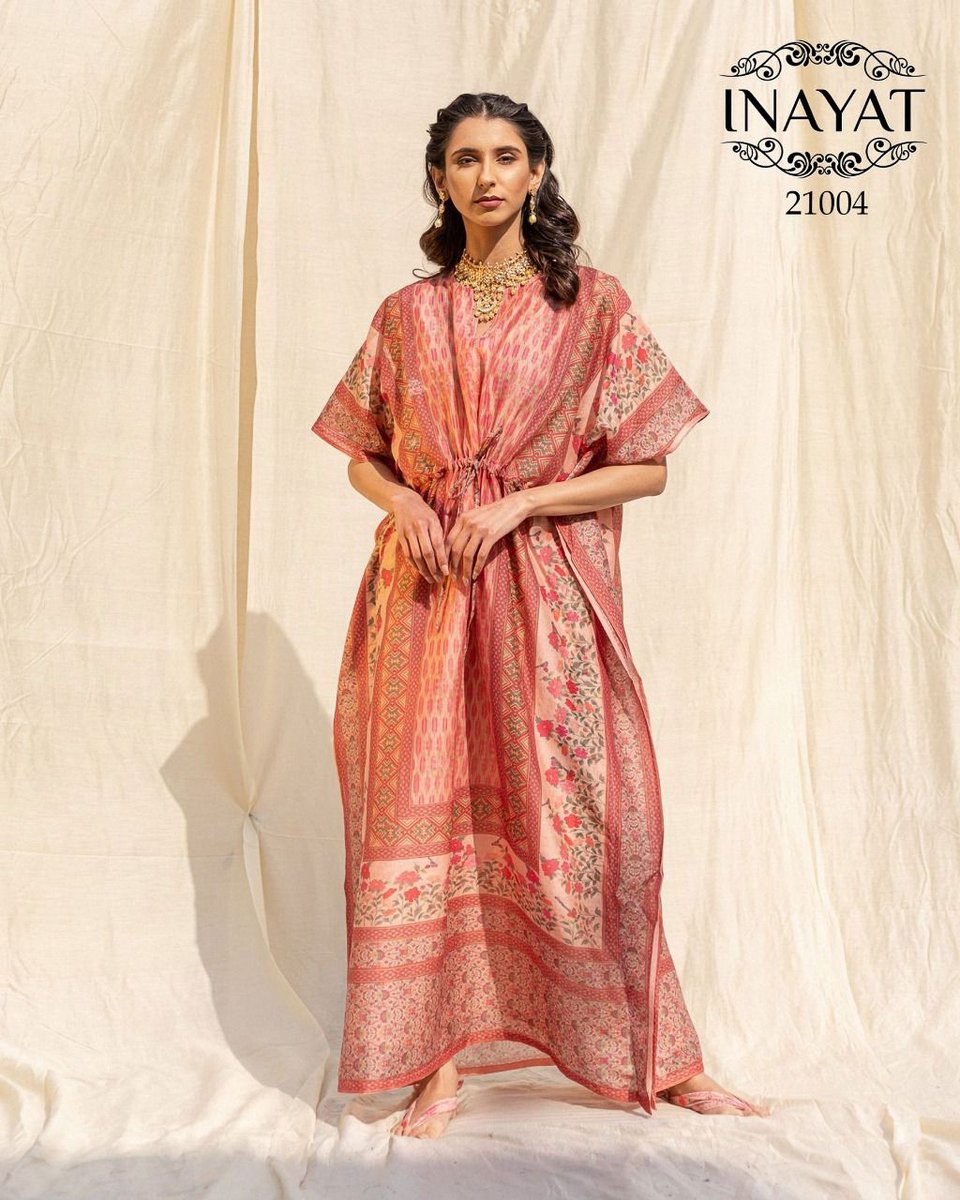 Inayat Floral Printed kaftans Collection 21001-21007 Series 7