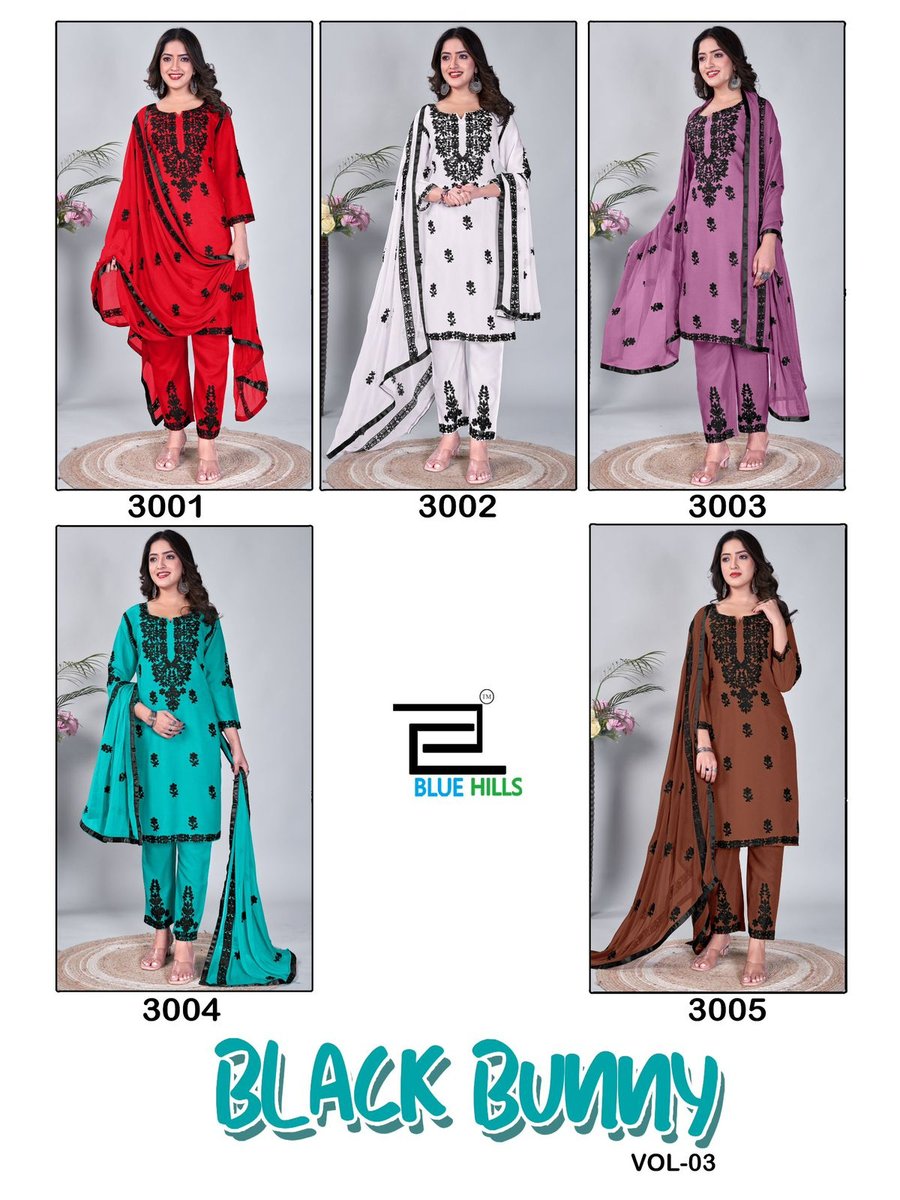 BLUE HILLS BLACK BUNNY VOL-3 3001 TO 3005 6