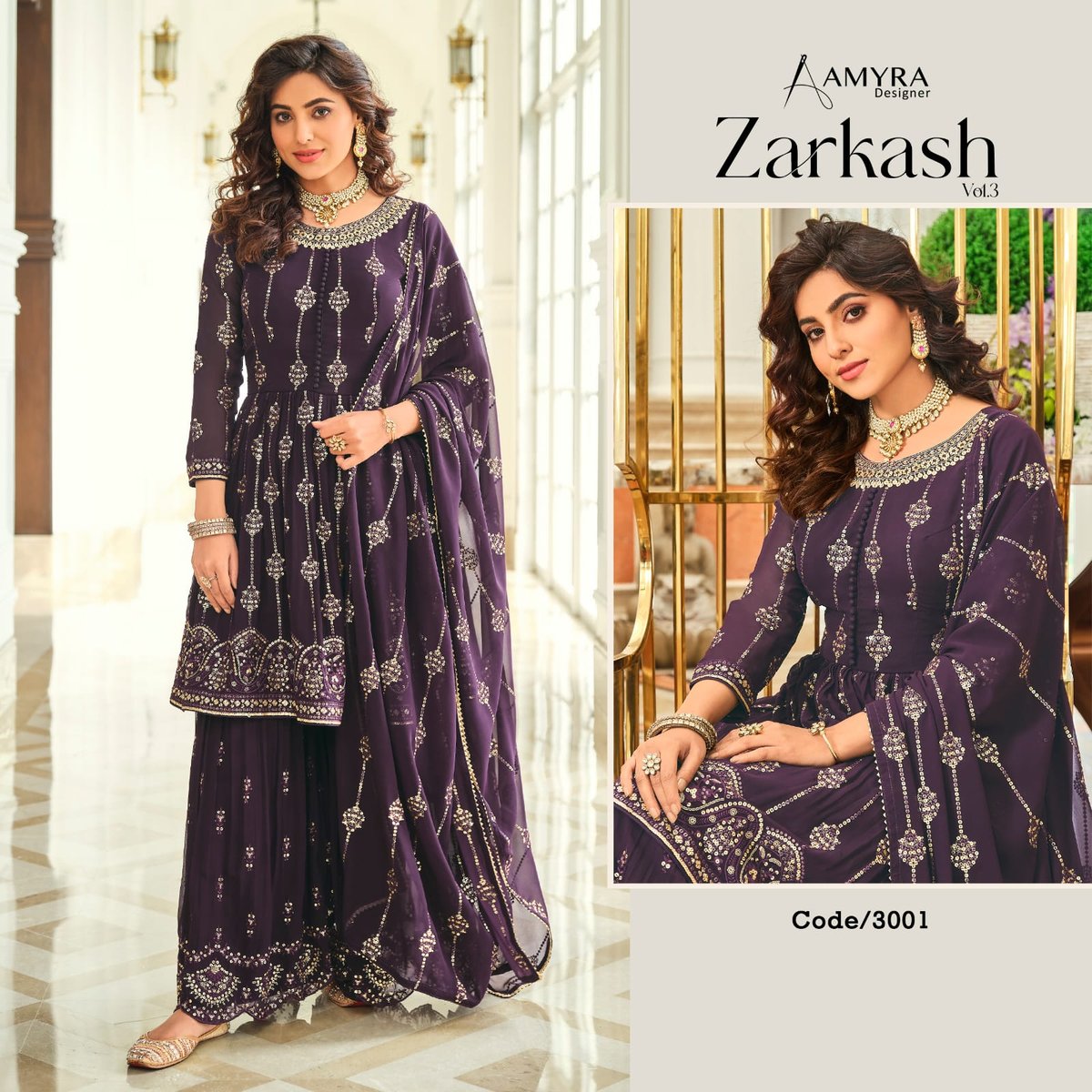 Amyra Designer Zarkash Vol-3 3001-3004 Series 1
