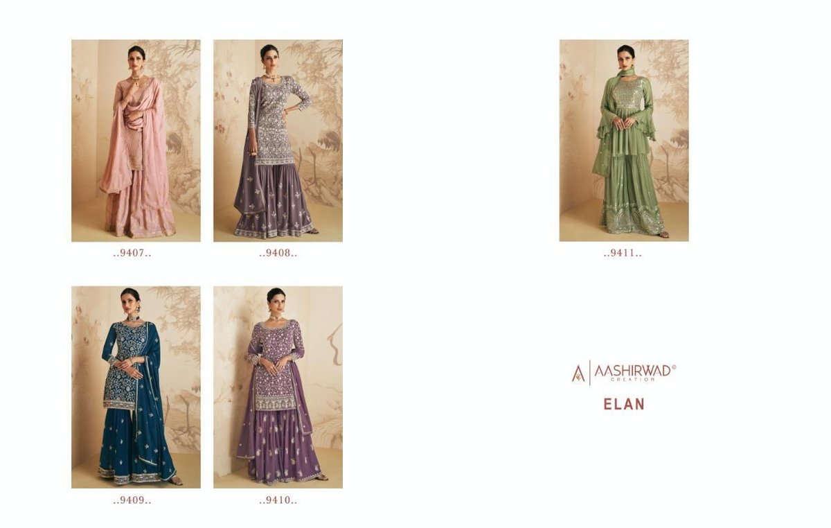Aashirwad Creation Elan 9407-9411 Series 6