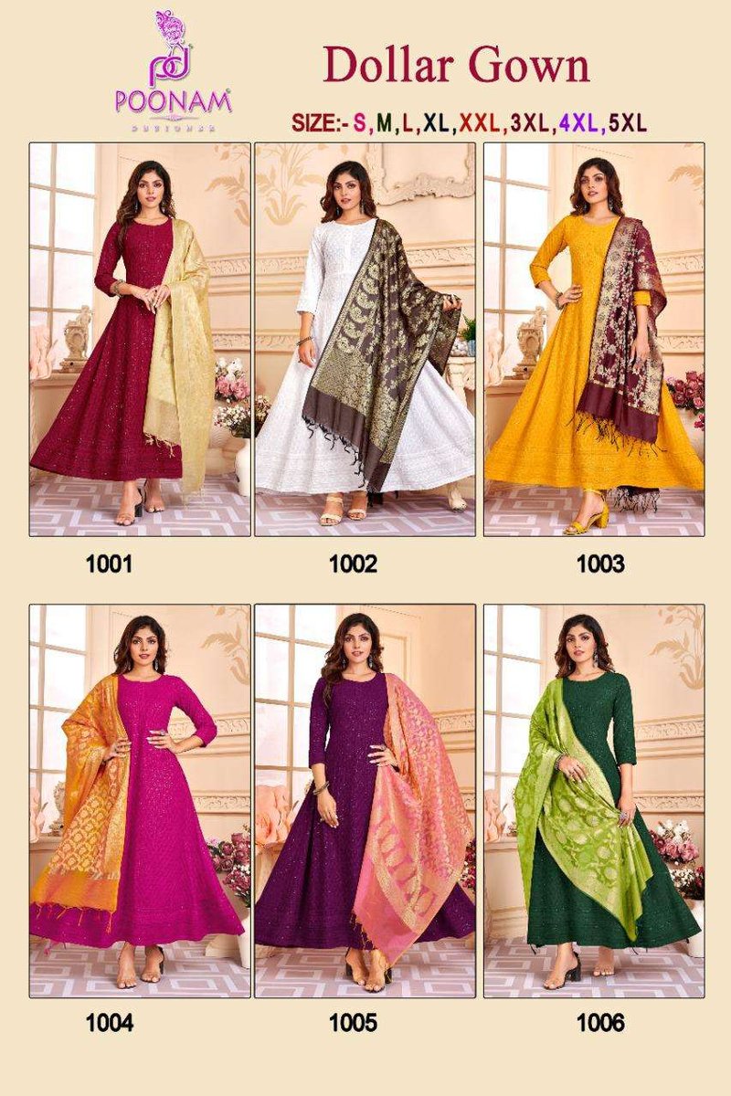 Poonam Designer Dollar Gown 1001-1006 Series 7