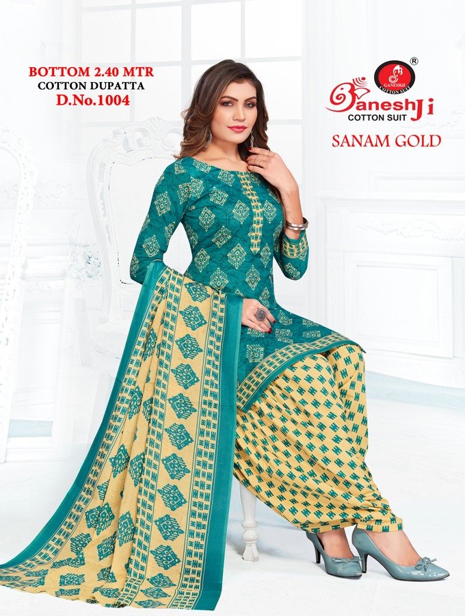 Ganeshji Cotton Suits Sanam Gold 1001-1010 Series 4