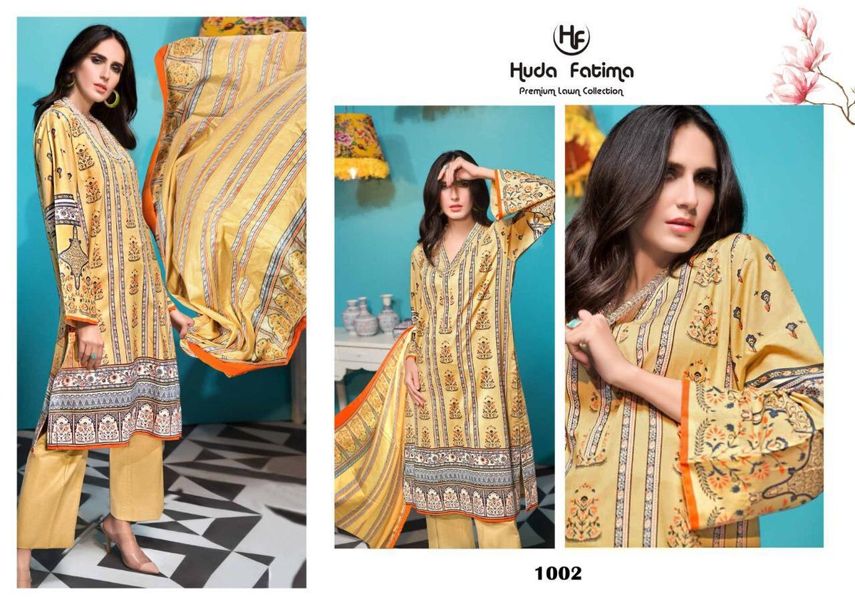 Huda Fatima Premium Lawn Collection Vol-1 1001-1010 Series 2