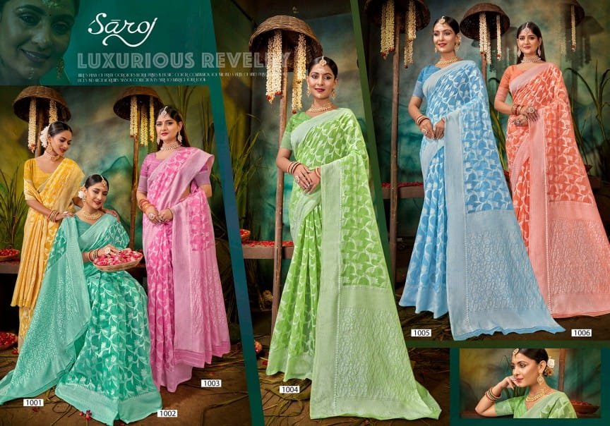 SAROJ SAREE OCEAN COTTON VOL-4 1001 TO 1006 7