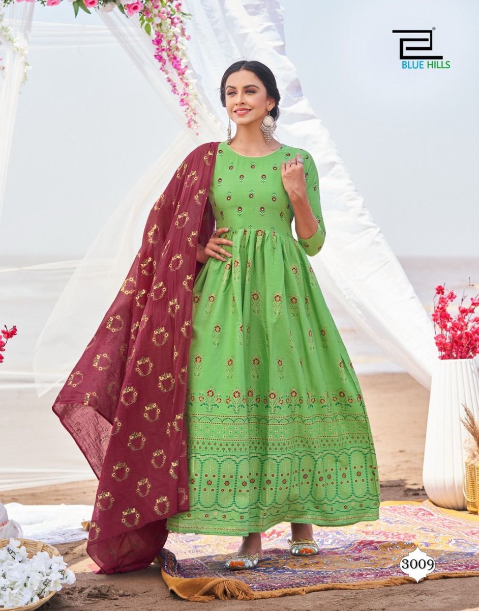 Blue Hills Walkway Dupatta Edition Vol-03 5001-5010 Series 9