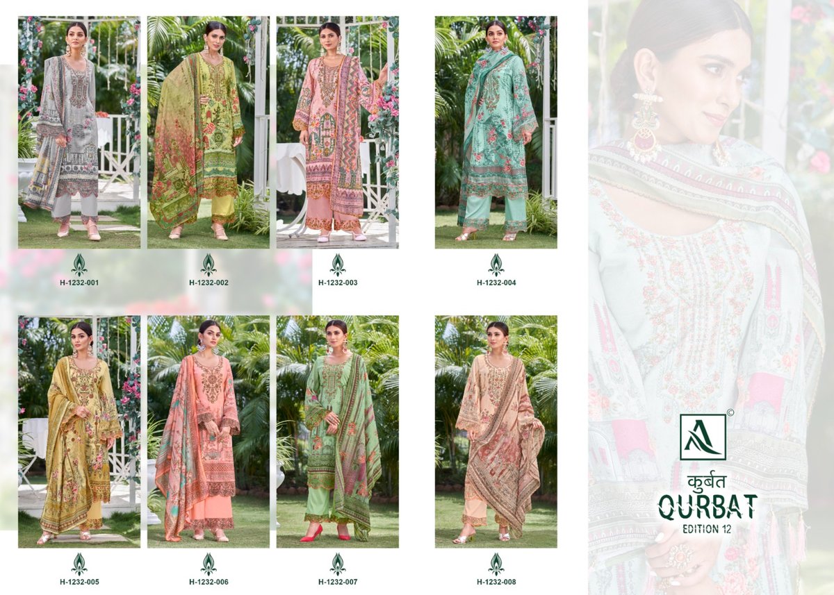 Alok Suit Qurbat Edition Vol-12 1232-001 to 1232-008 Series 9