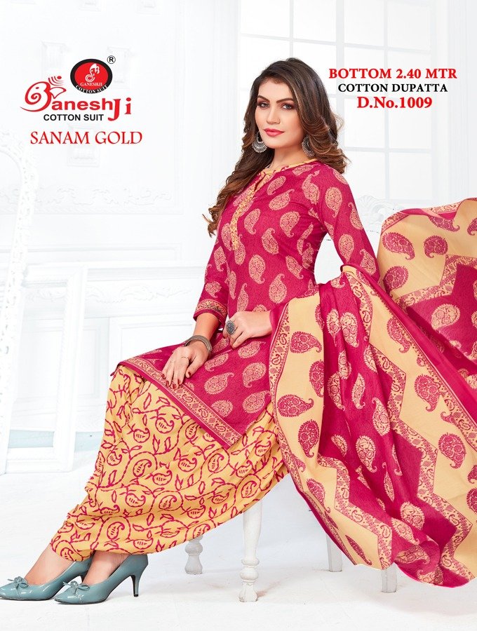 Ganeshji Cotton Suits Sanam Gold 1001-1010 Series 9