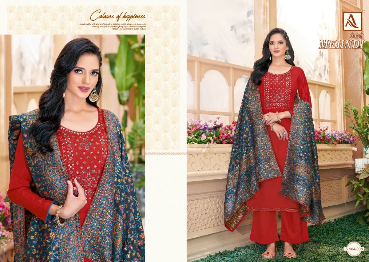 Alok Suit Mehndi 964-001 to 964-008 Series 8