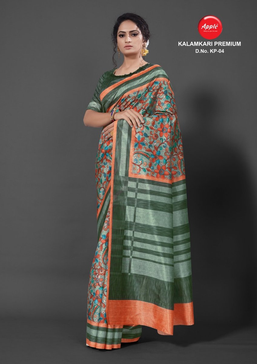 Apple Saree Kalamkari Premium KP-01 to KP-12  Series 4
