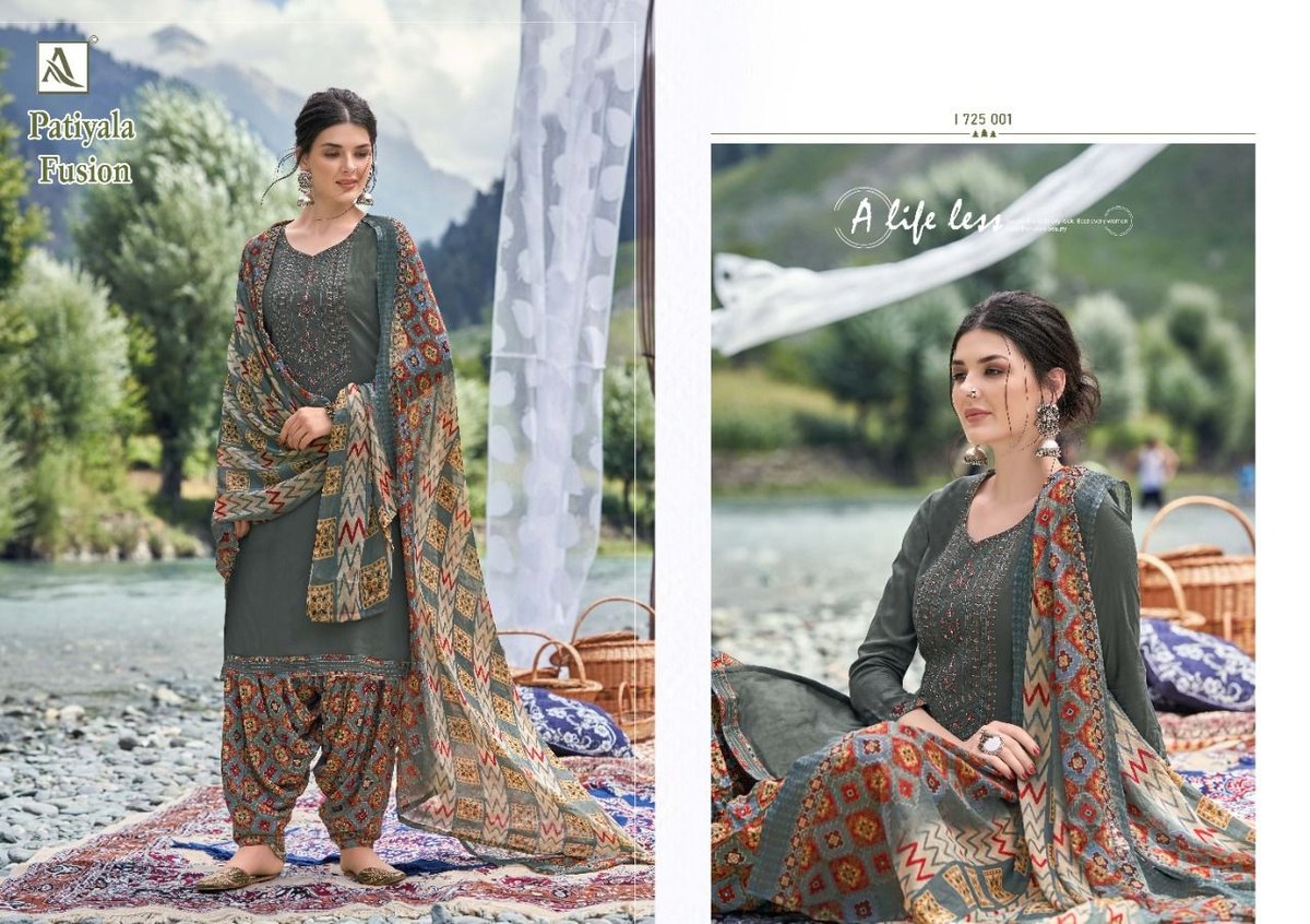Alok Suits Patiyala Fusion 1725-001 to 1725-010 Series 1