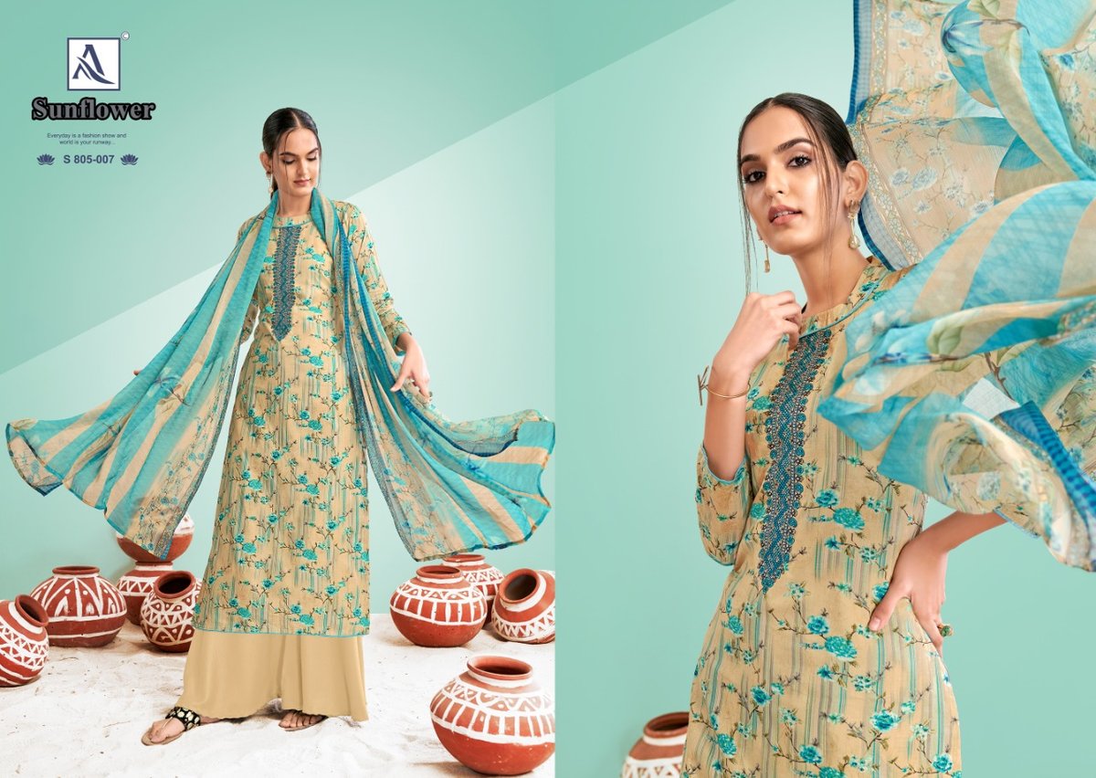 Alok Suit Sunflower 805-001 to 805-010 Series 7