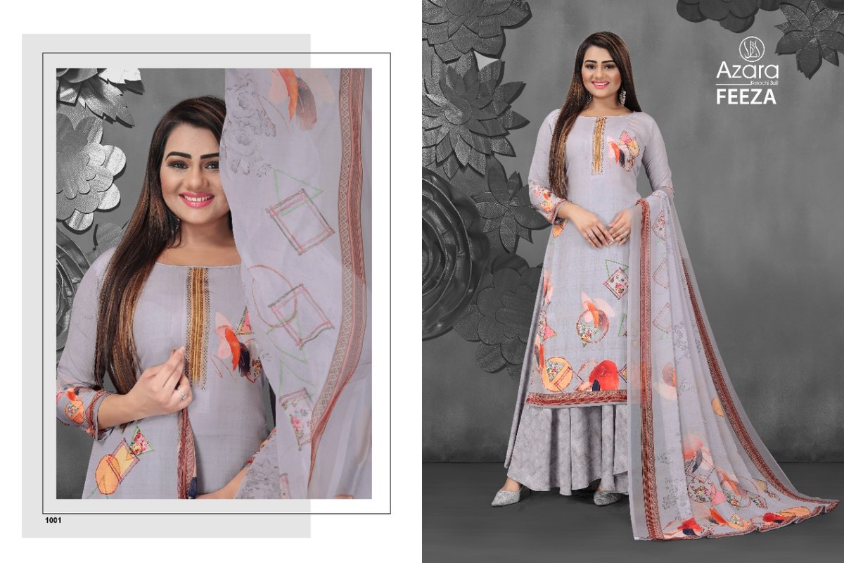 Azara Karachi Suit Feeza 1001-1004 Series 1