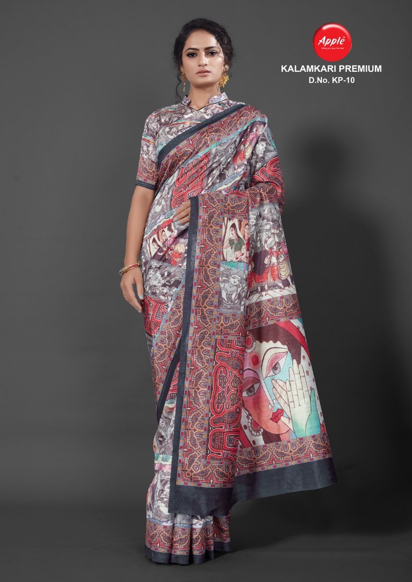 Apple Saree Kalamkari Premium KP-01 to KP-12  Series 10