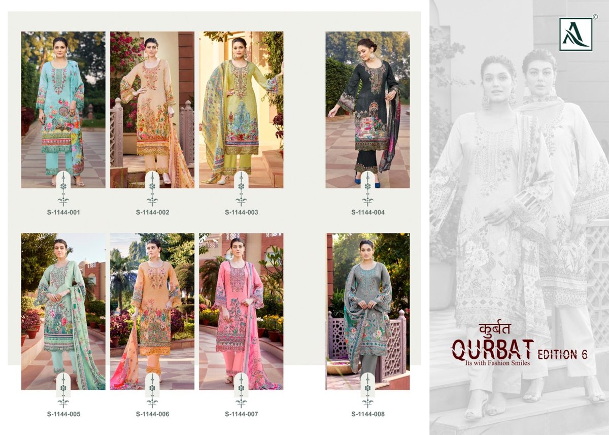 Alok Suit Qurbat Vol-6 1144-001 to 1144-008 Series 9