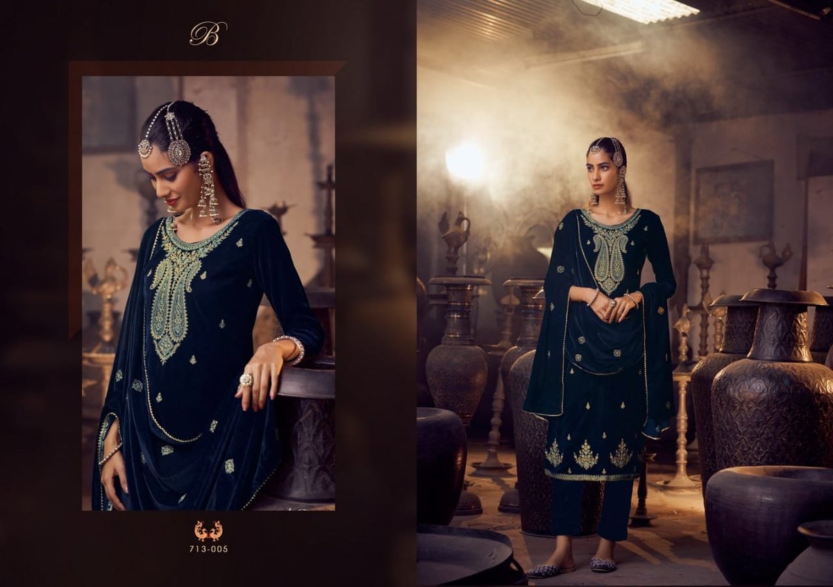 Belliza Designer Velvet Luxury 713-001 To 713-006 Series 5