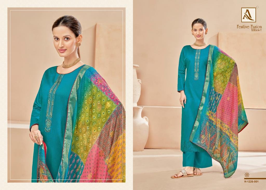 Alok Suit Festive Fusion Edition Vol-7 1226-001 to 1226-004 Series 1