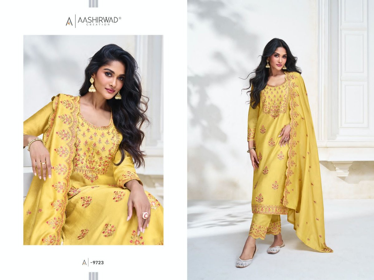 Aashirwad Creation Gulkand Olive 9723-9727 Series 1