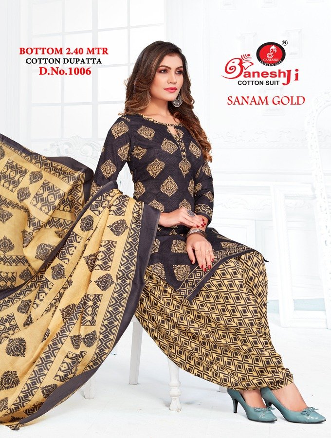 Ganeshji Cotton Suits Sanam Gold 1001-1010 Series 6
