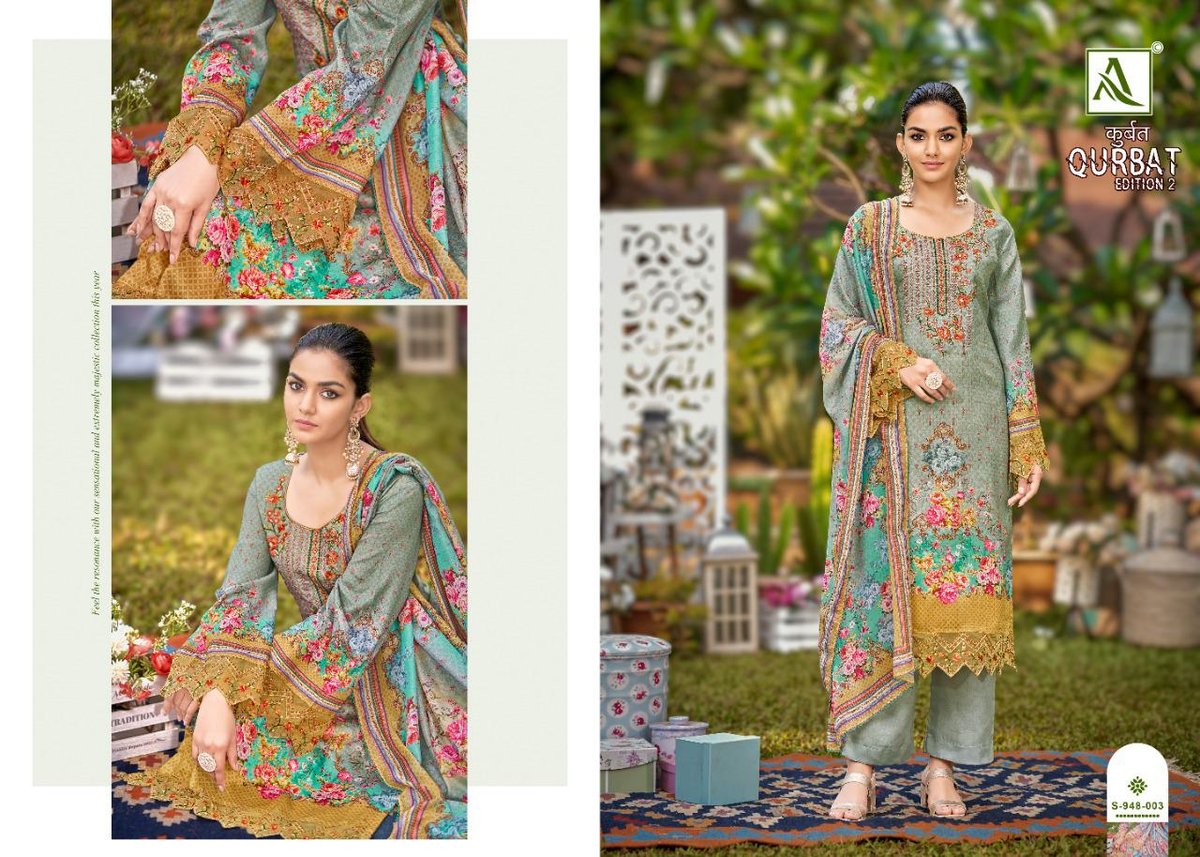 Alok Suit Qurbat Edition Vol-2 948-001 to 948-008 Series 3
