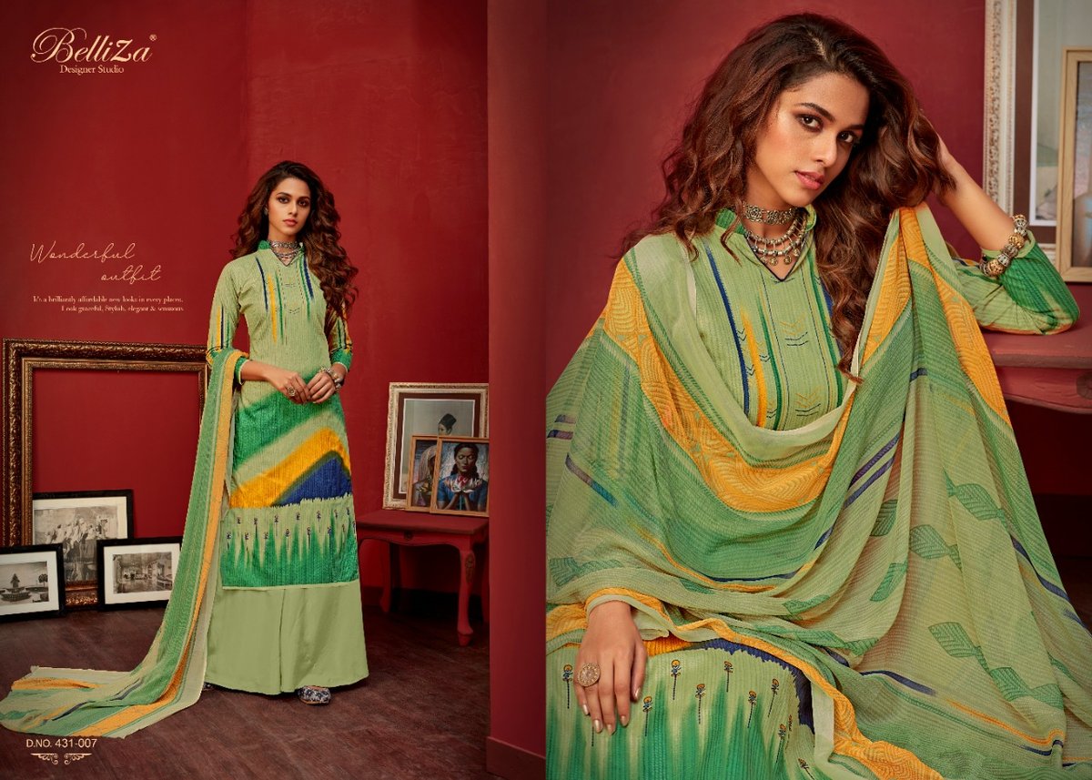 Belliza Designer Farhana 431-001 To 431-010 Series 7