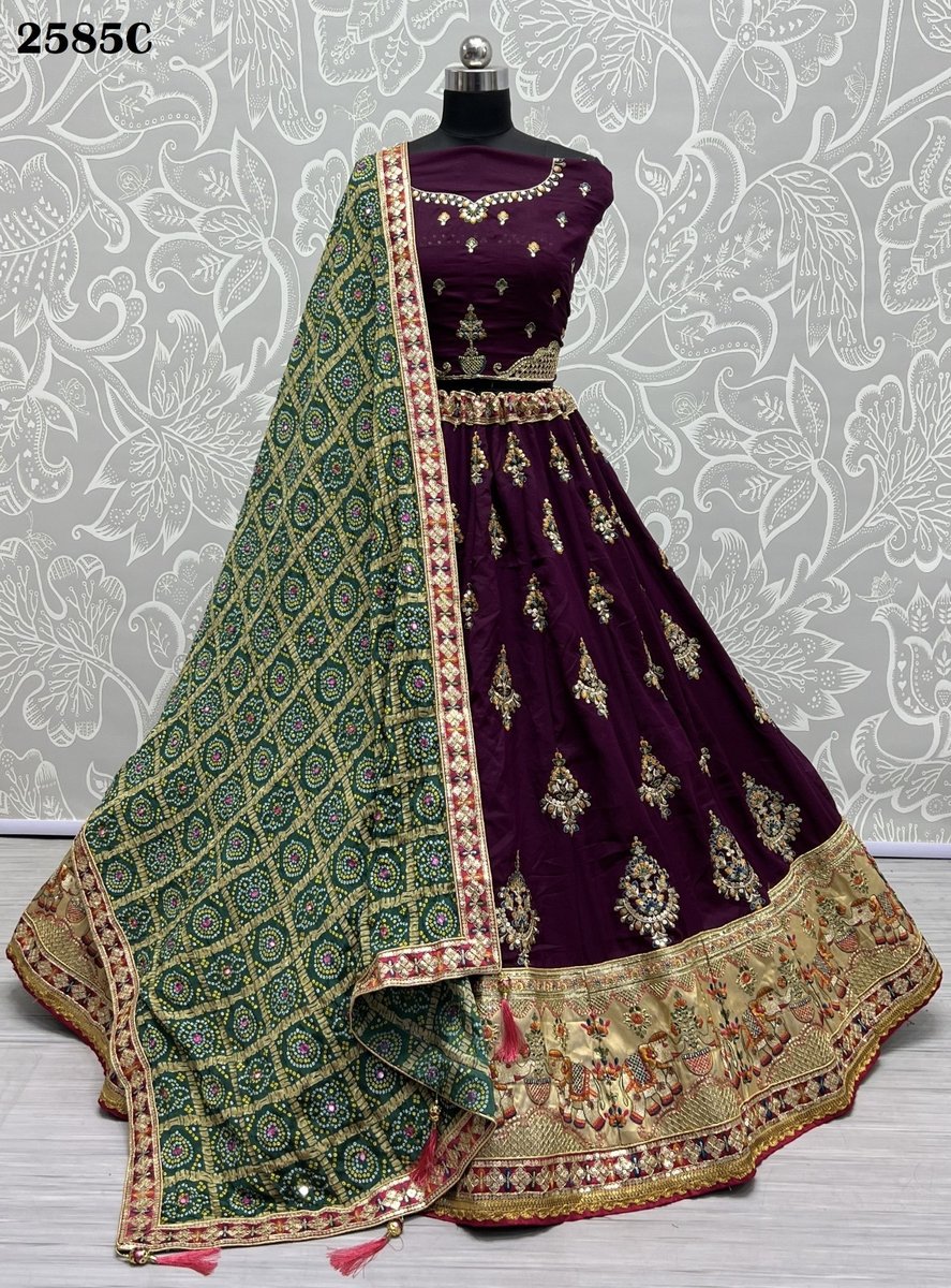 Anjani Art Designer Silk Lehenga 2585 Colors 9