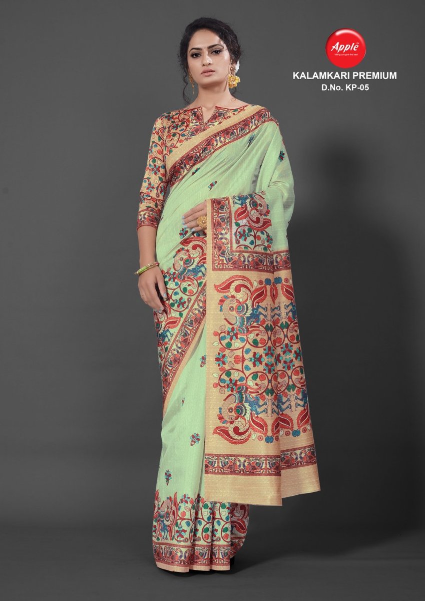 Apple Saree Kalamkari Premium KP-01 to KP-12  Series 5