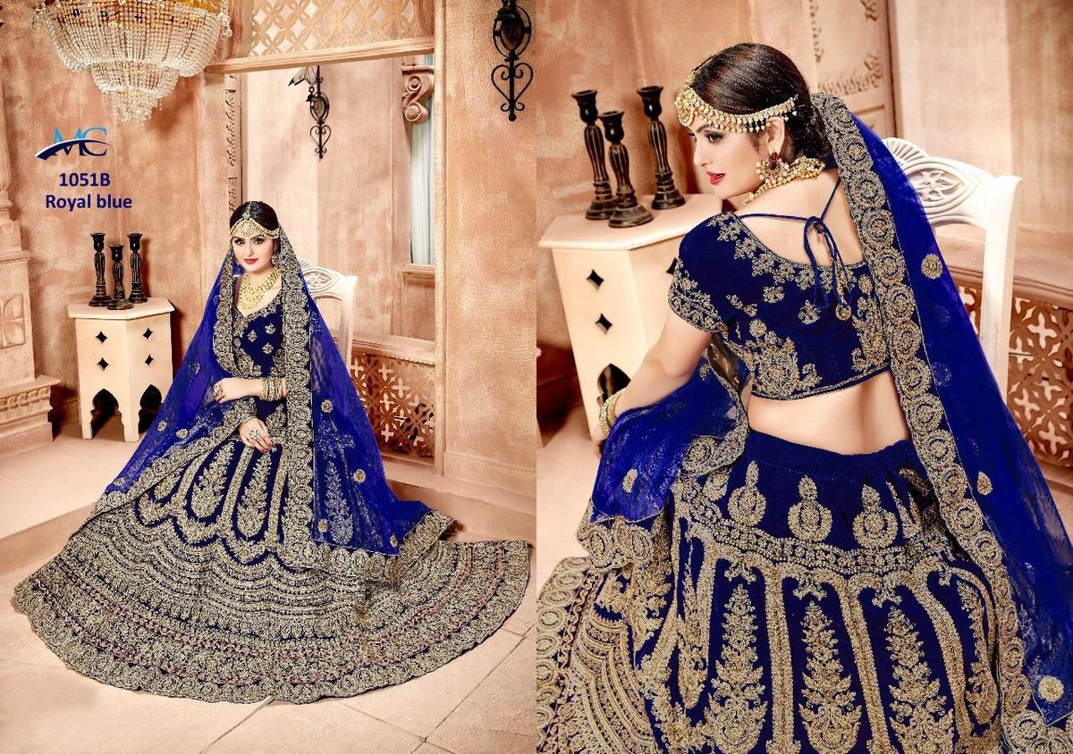 Mansi Creation Velvet Designer Bridal Wedding Lehenga MC-1051 Colors 2