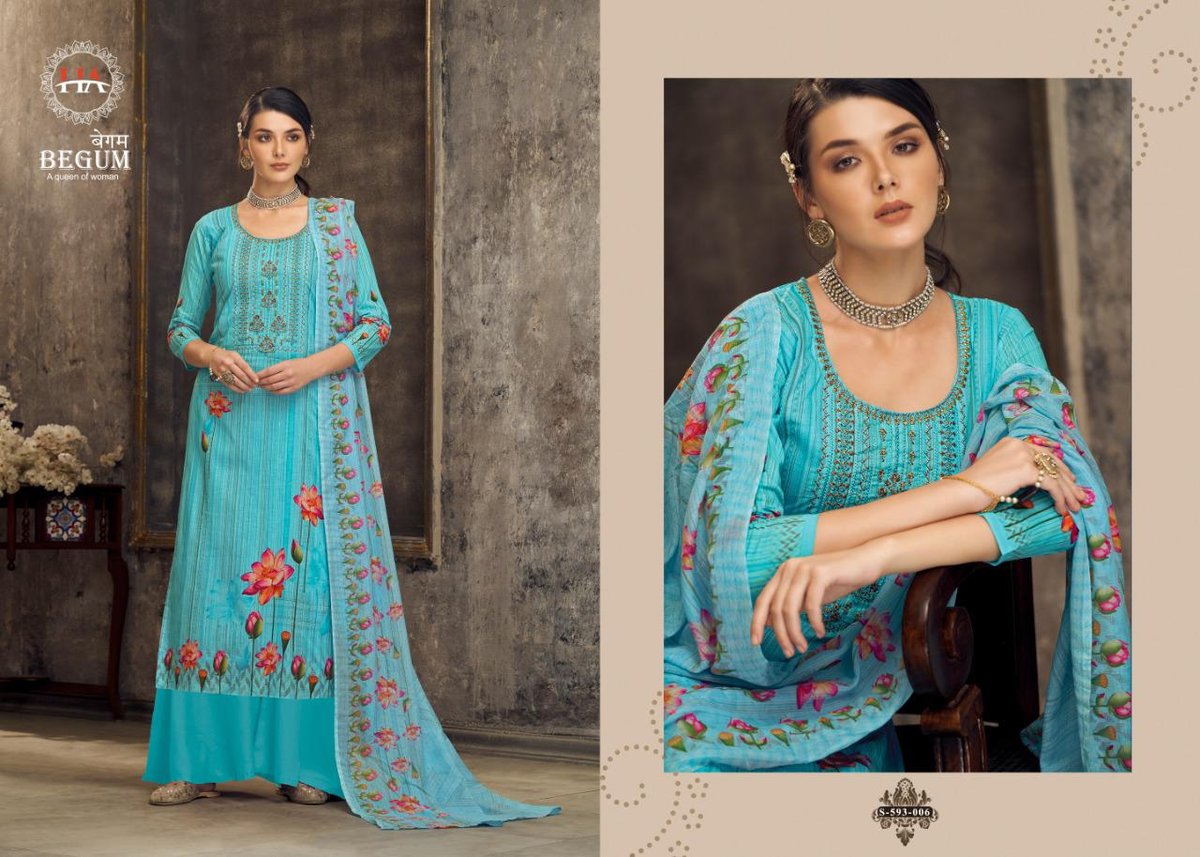 Harshit Fashion Begum 593-001 To 593-010 Series 6