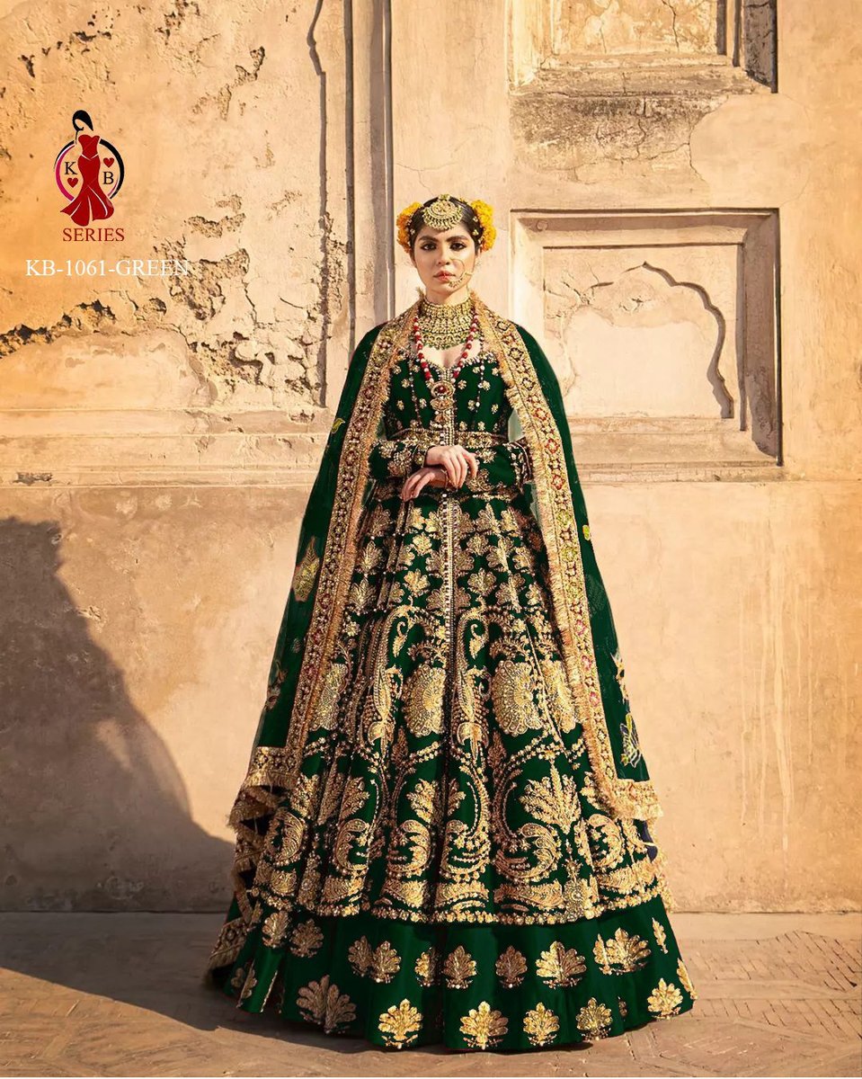 KB SERIES BOUTIQUE COLLECTION BRIDAL ANARKALI KB-1061-BLUE AND KB-1061-GREEN 2