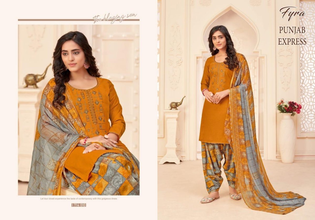 Alok Suits Punjab Express 1714-001 to 1714-010 Series 10