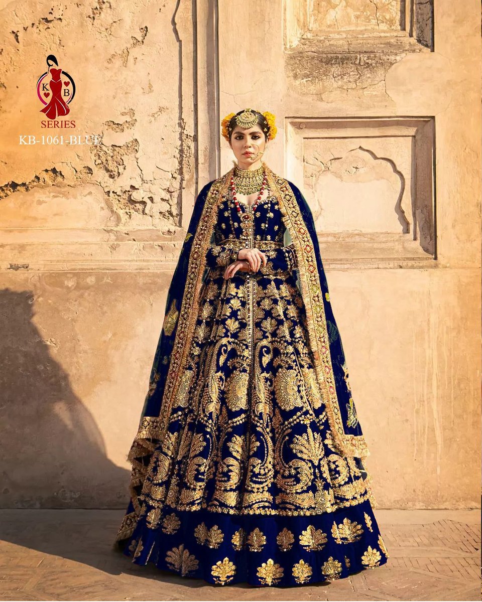 KB SERIES BOUTIQUE COLLECTION BRIDAL ANARKALI KB-1061-BLUE AND KB-1061-GREEN 1