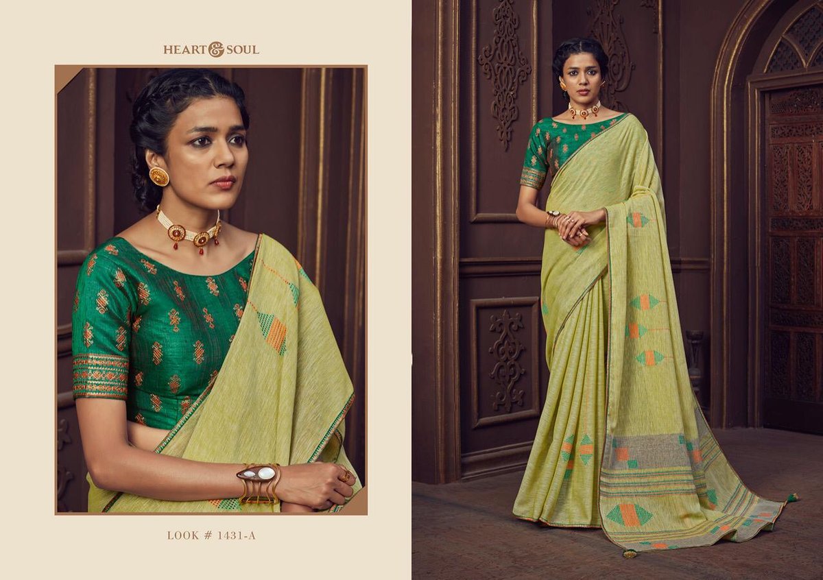 Heart & Soul linen Saree 1431 A B to 1433 A B Series 1