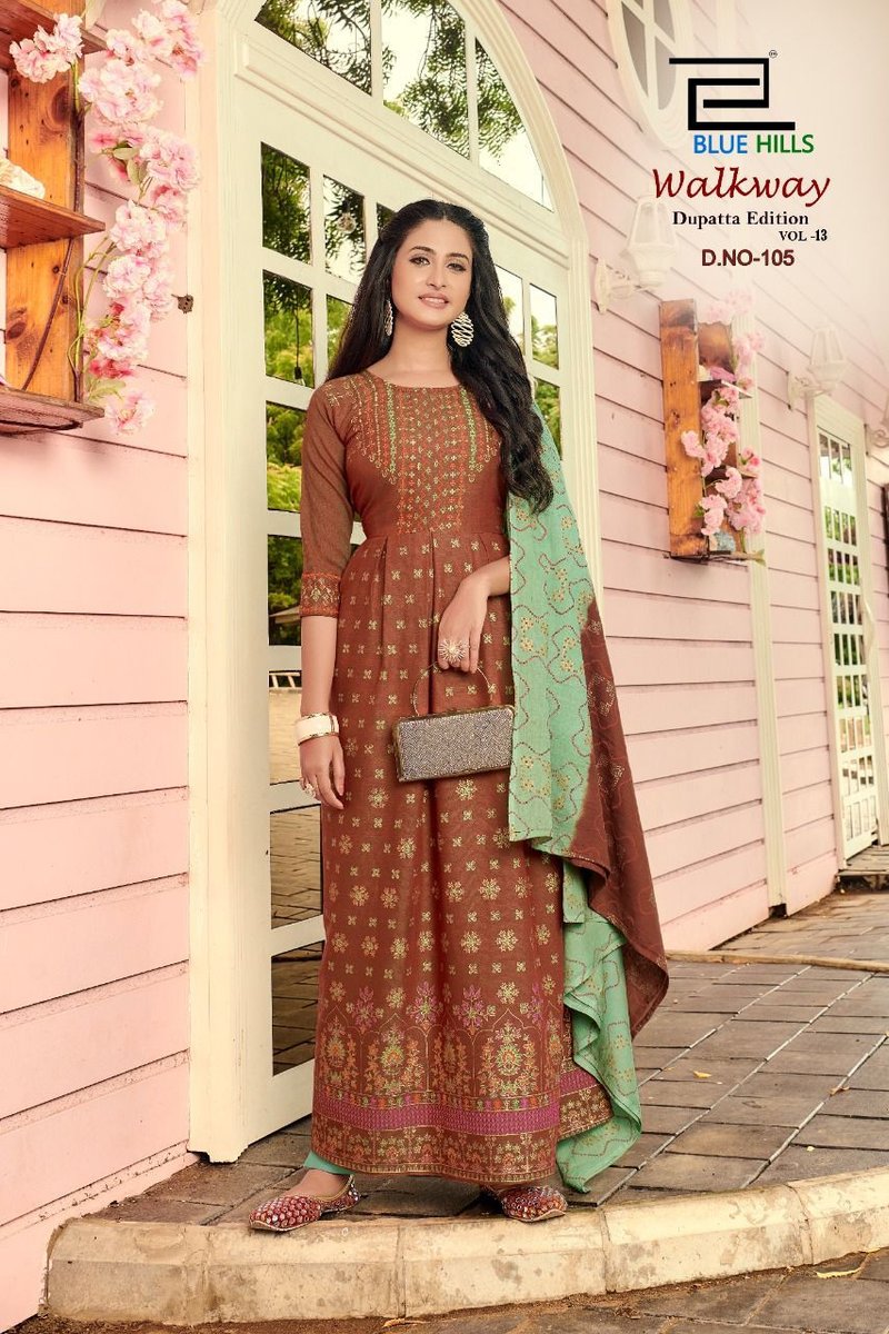 Blue Hills Walkway Dupatta Edition Vol-13 101-110 Series 5