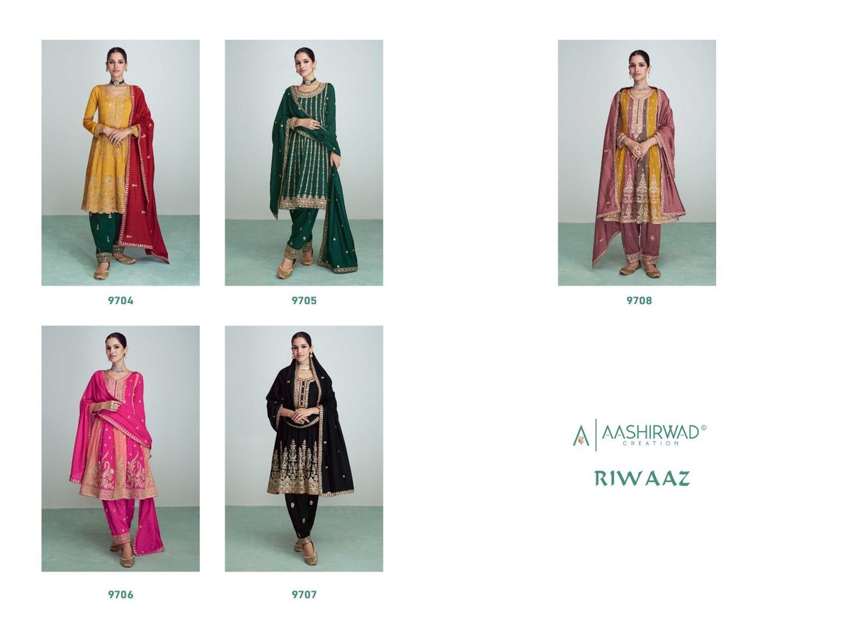 Aashirwad Creation Riwaaz 9704-9708 Series 6