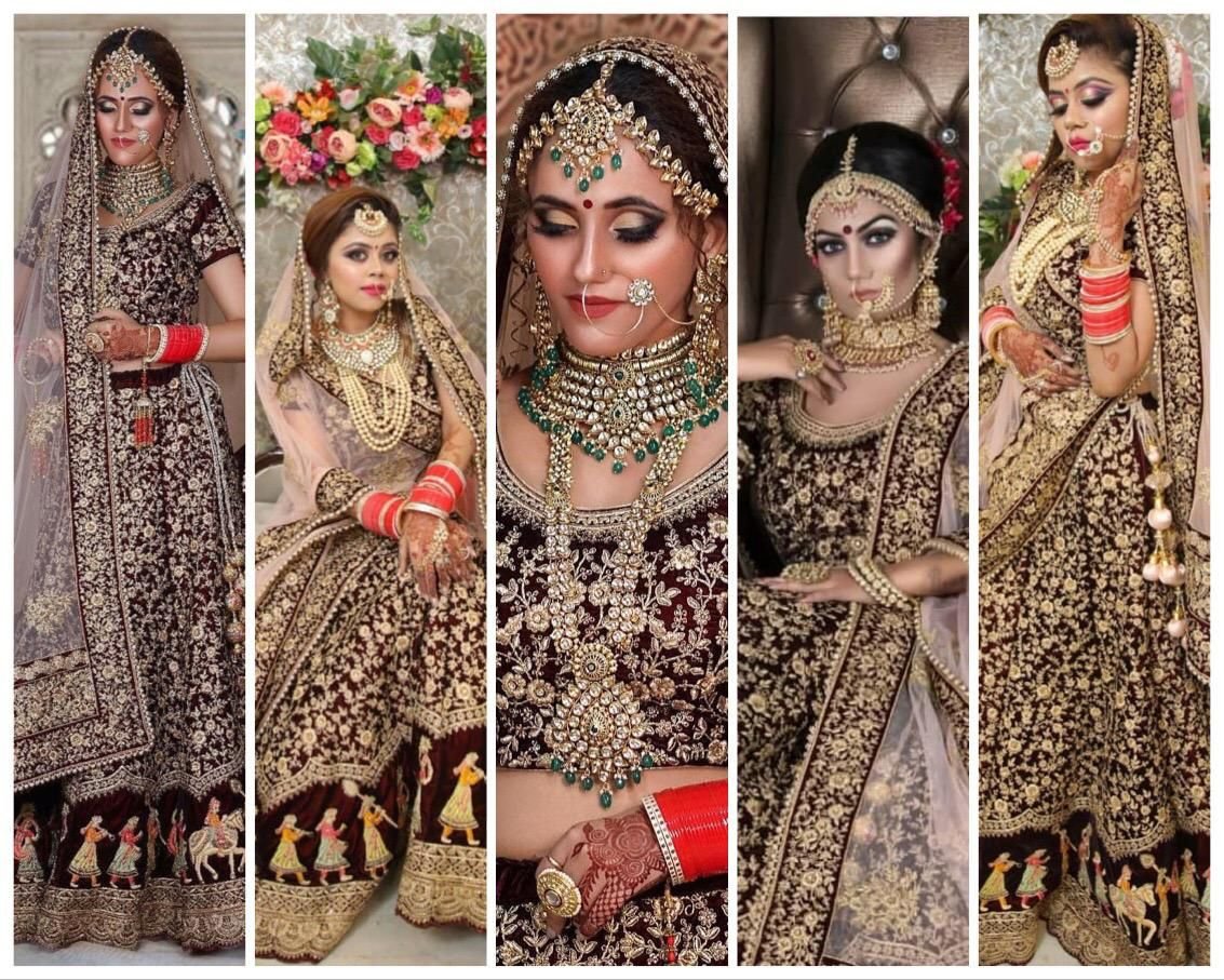 DJ Bridal Designer Maroon Lehenga DJ-134 Design 3