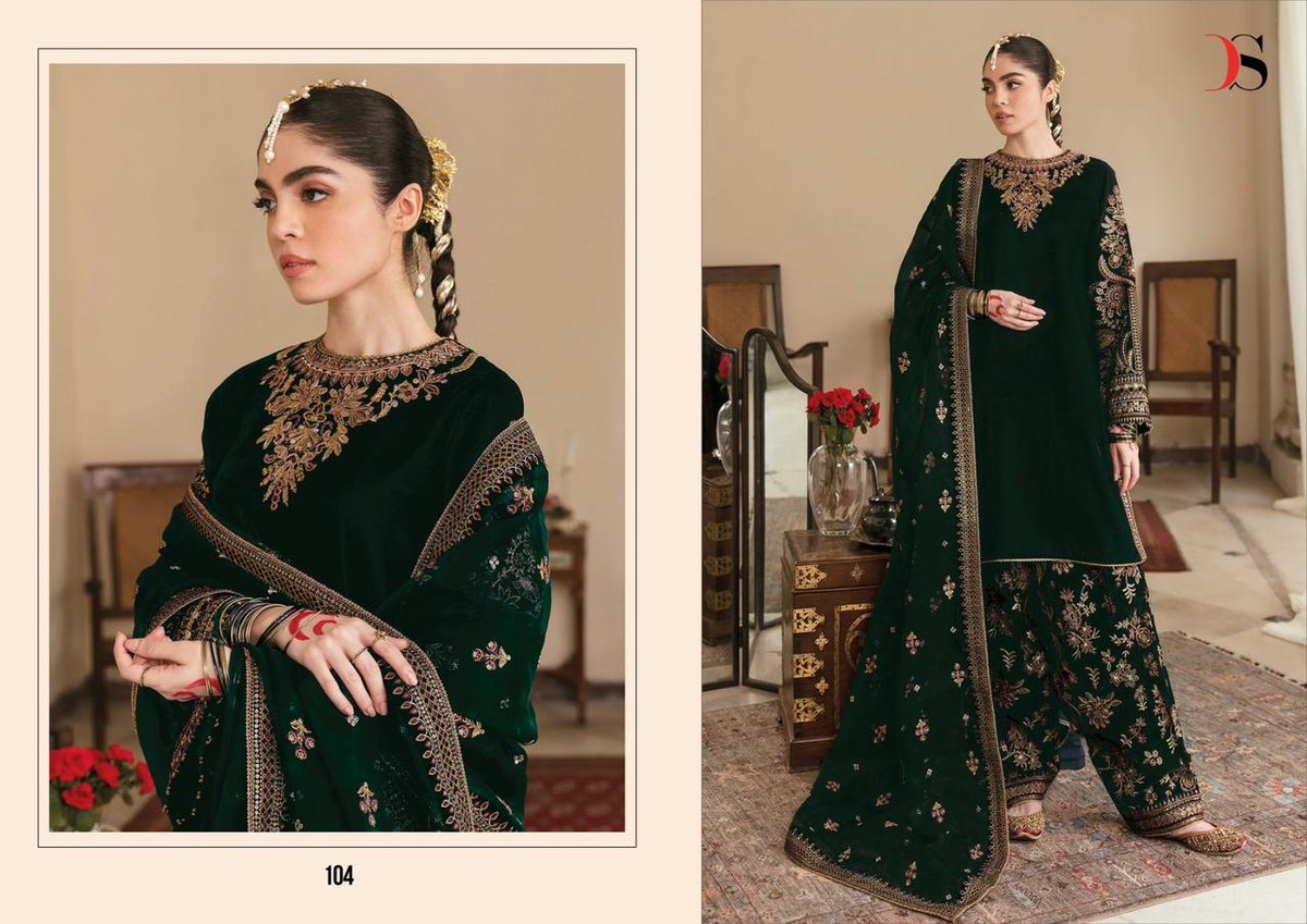 Deepsy Suit Maria.B Embroidered Velevt 101-104 Series 4