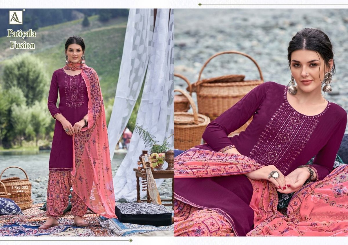 Alok Suits Patiyala Fusion 1725-001 to 1725-010 Series 2