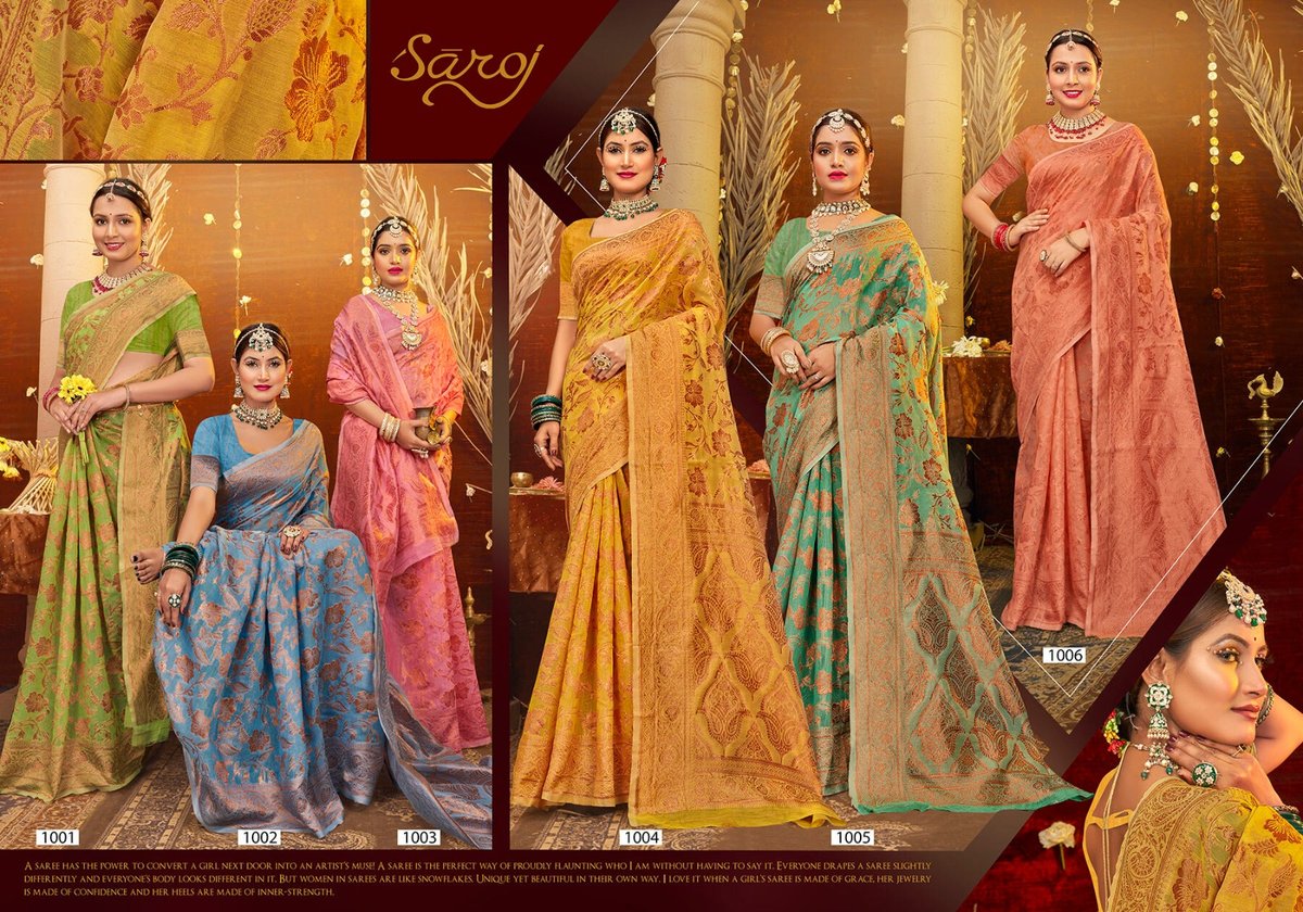 SAROJ SAREE ATLANTIC COTTON VOL-1 1001 TO 1006 7