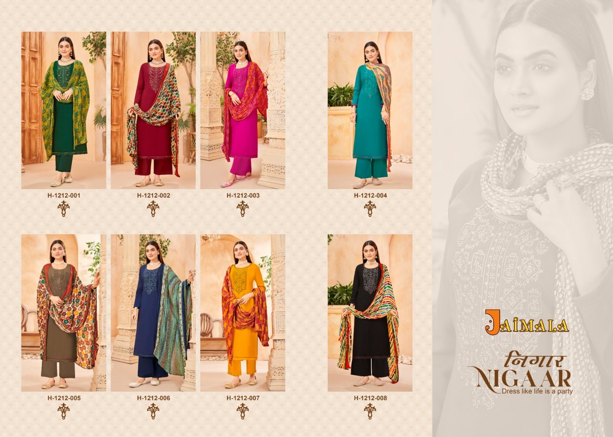 Alok Suit Jaimala Nigaar 1212-001 to 1212-008 Series 9